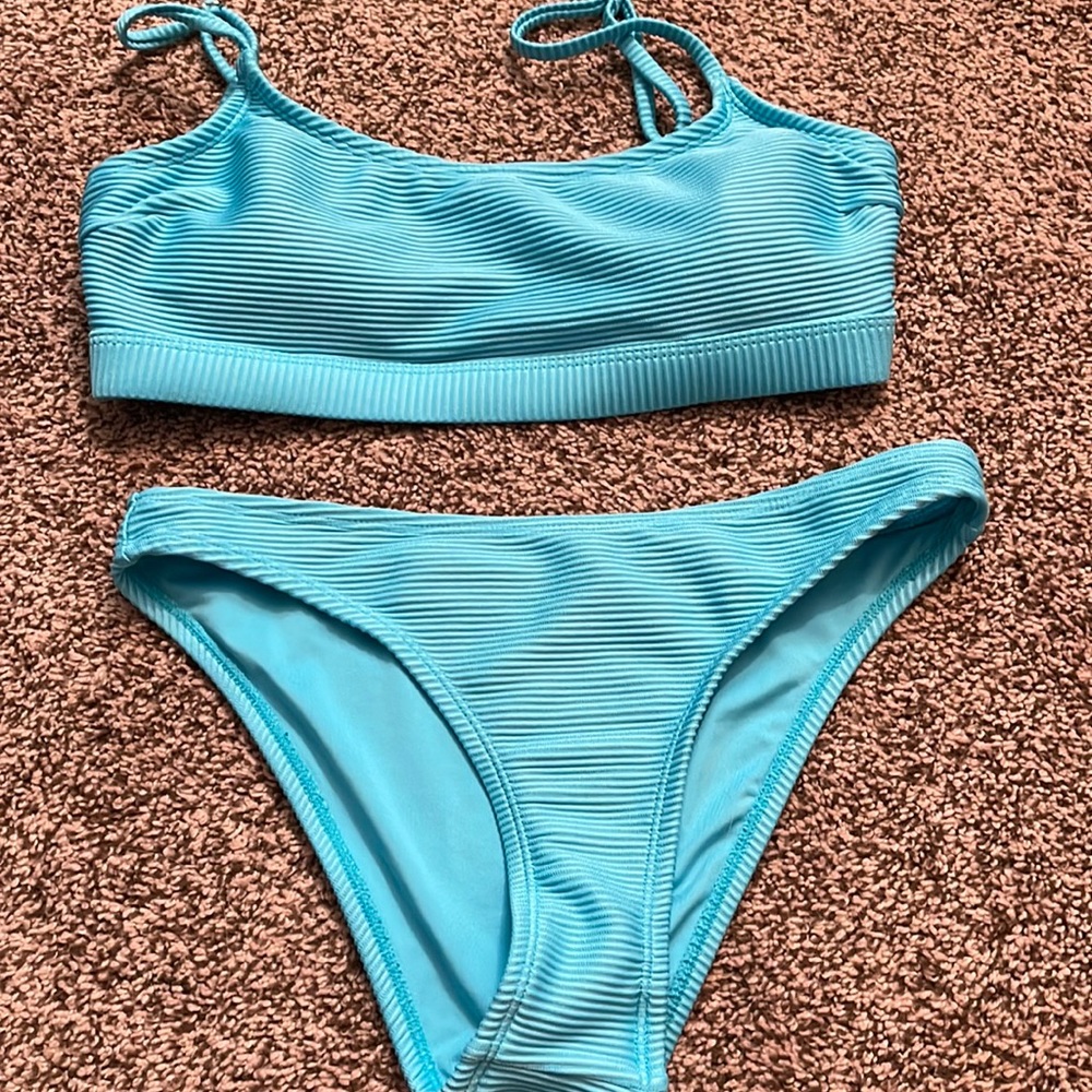 Beautiful Blue Ribbed Bikini